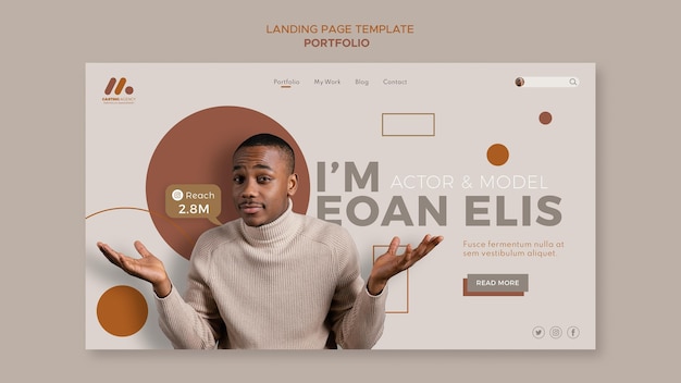 PSD model and actor portfolio landing page