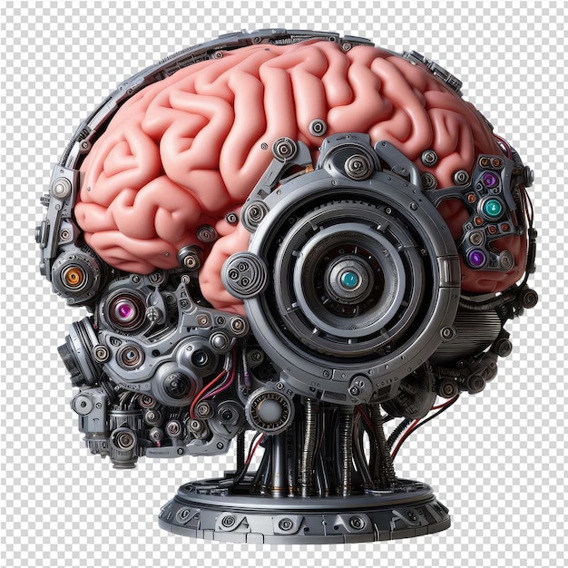 A model of a brain with a circle of multicolored circles on it