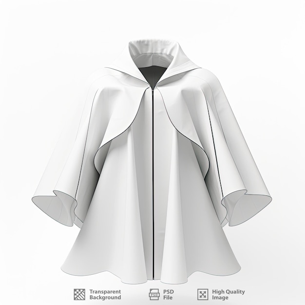 PSD a model of a cape with a white cape on it