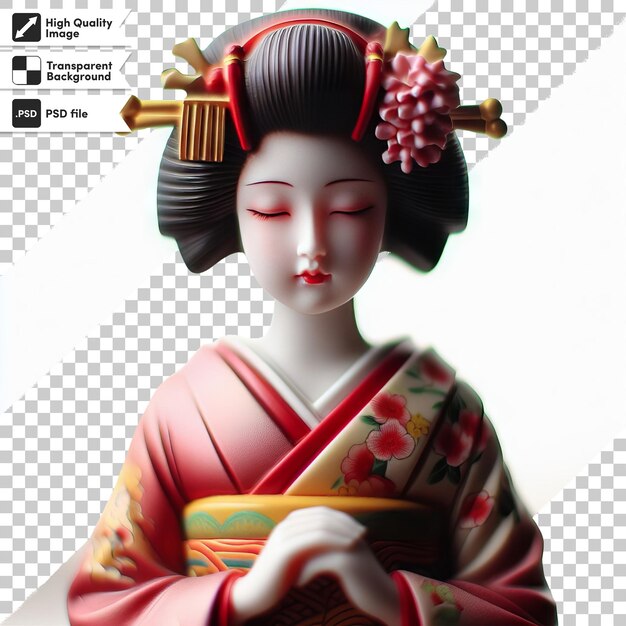 Un modello di geisha con un cartello che dice geisha