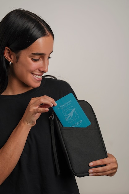 model holding nomad visa mockup