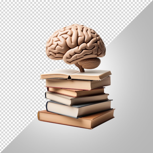 PSD a model of a human brain on a stack of books