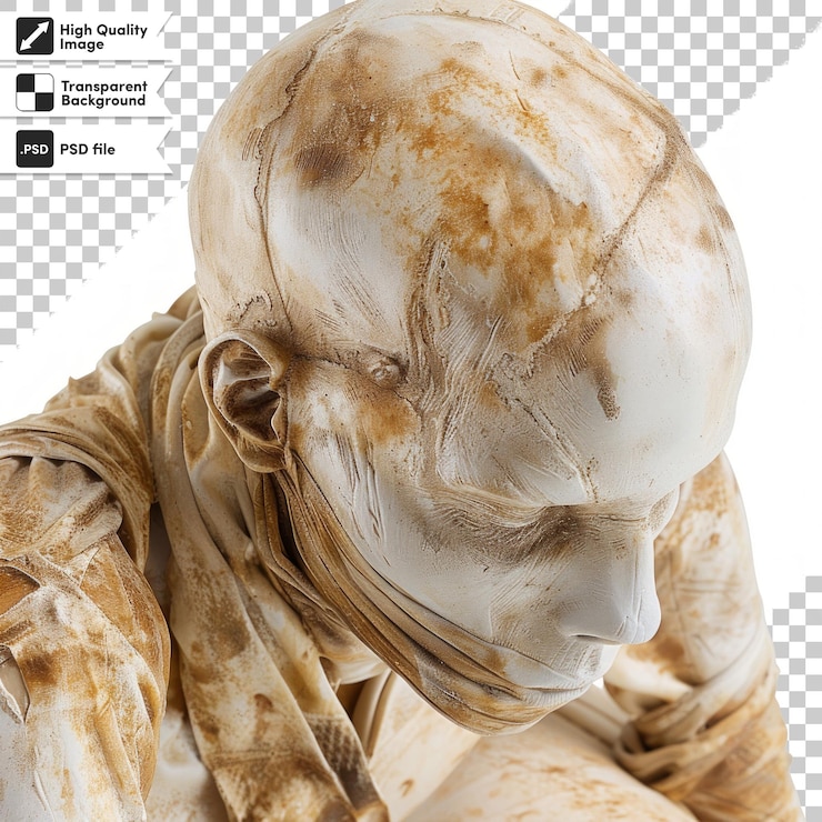 PSD a model of a human head with a label that says quot de quot
