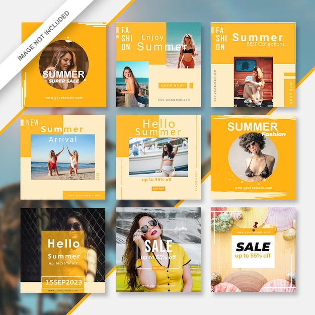 Model meisje zomerseizoen verkoop social media post