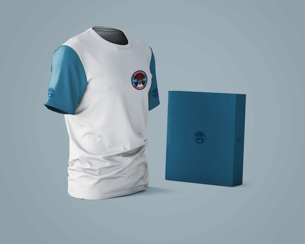 PSD model met sportshirt met merklogo