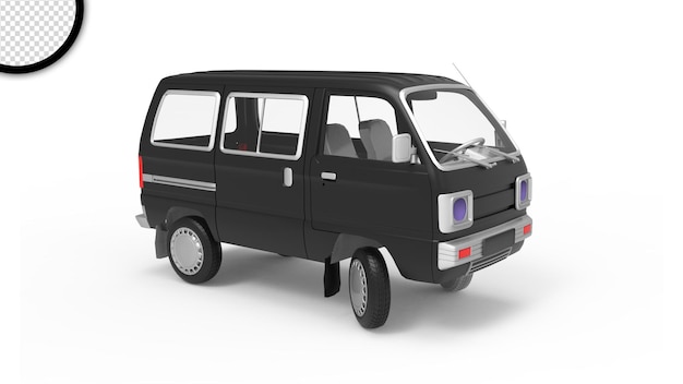 Model minivana z napisem minivan na boku.