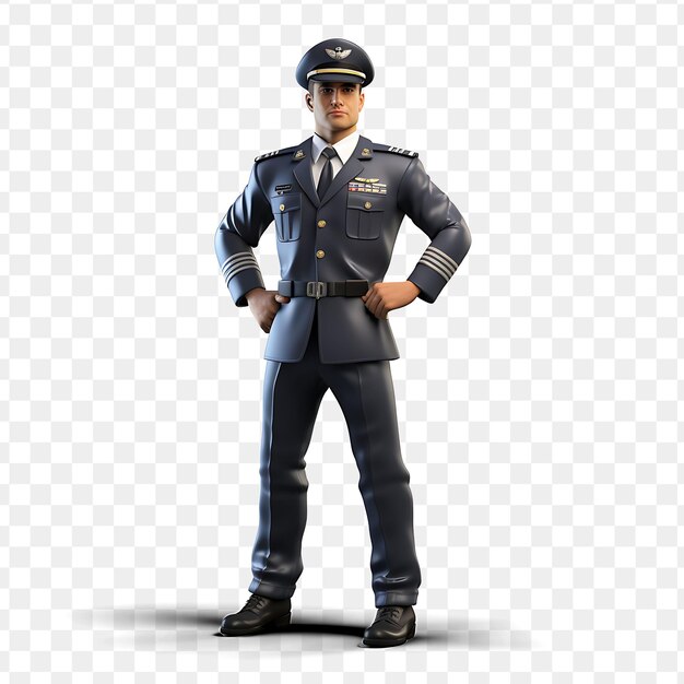 PSD a model of a pilot wearing a uniform with the words  military  on it