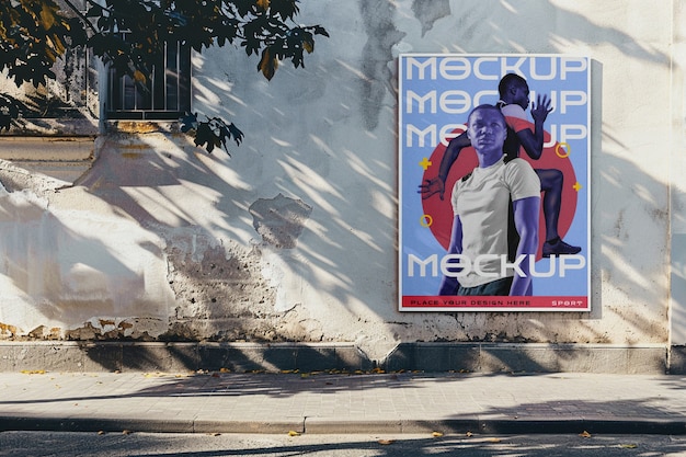 PSD model plakatów sportowych na murach miasta