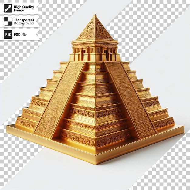 PSD a model of a pyramid with the word temple on it