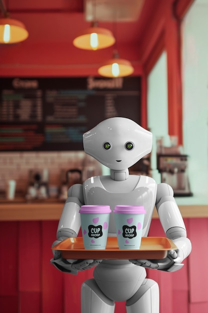 PSD model robota serwującego jedzenie i napoje