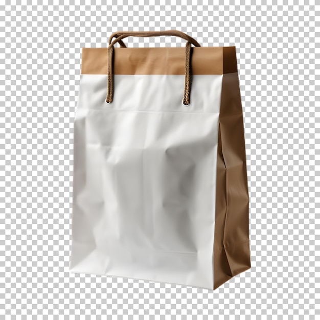 PSD model torby papierowej izolowany na przezroczystym tle.