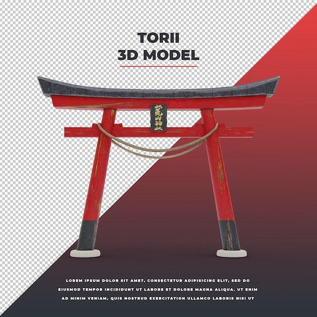 PSD model tradycyjnej bramy torii 3d