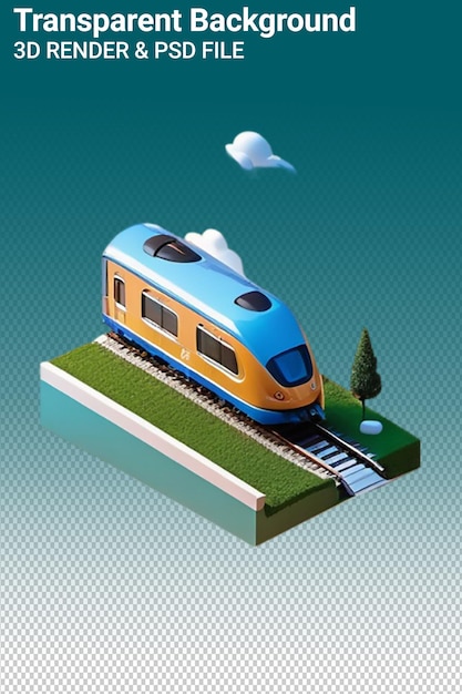 PSD un treno modello con un treno in cima