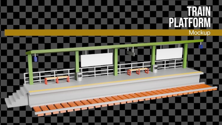 PSD a model of a train with a yellow line going down the middle