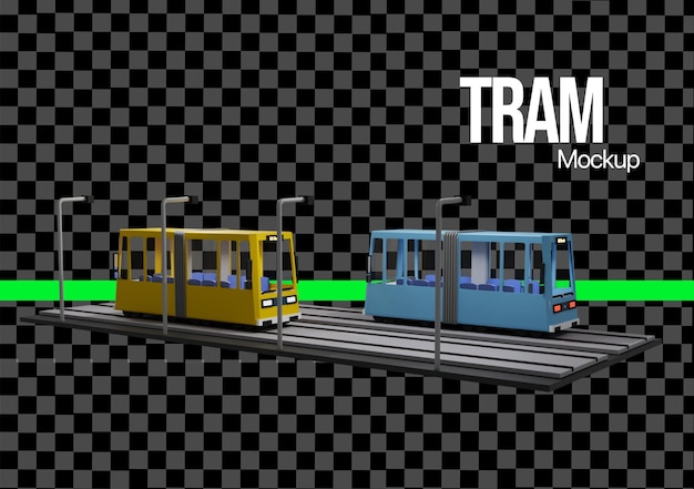 Model transportu miejskiego linii kolejowej tramwajowej 3D