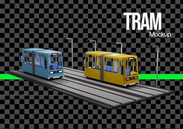 Model transportu miejskiego linii kolejowej tramwajowej 3D