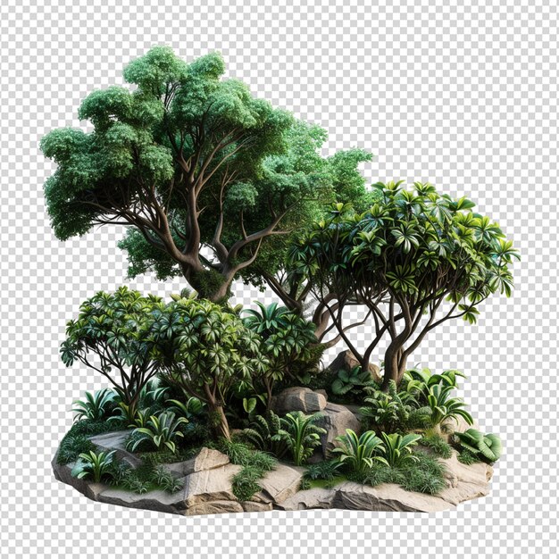 PSD un modello di un albero con piante e un'immagine di una pianta