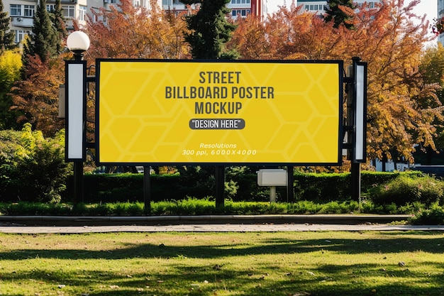 PSD model van een buitenbillboard voor commerciële reclame