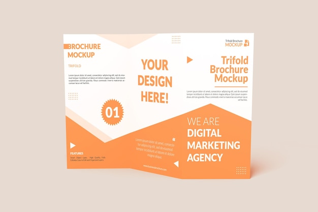 PSD model van een drievoudige brochure