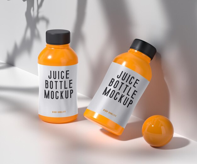 Model van een fles sinaasappelsap
