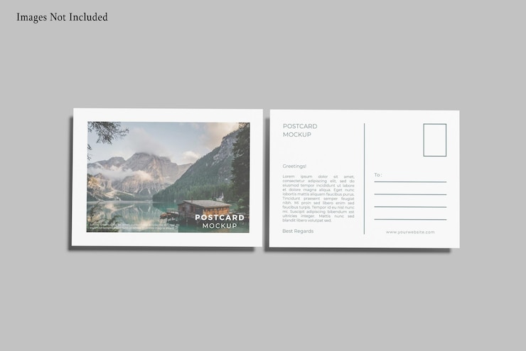 PSD model van een postkaart