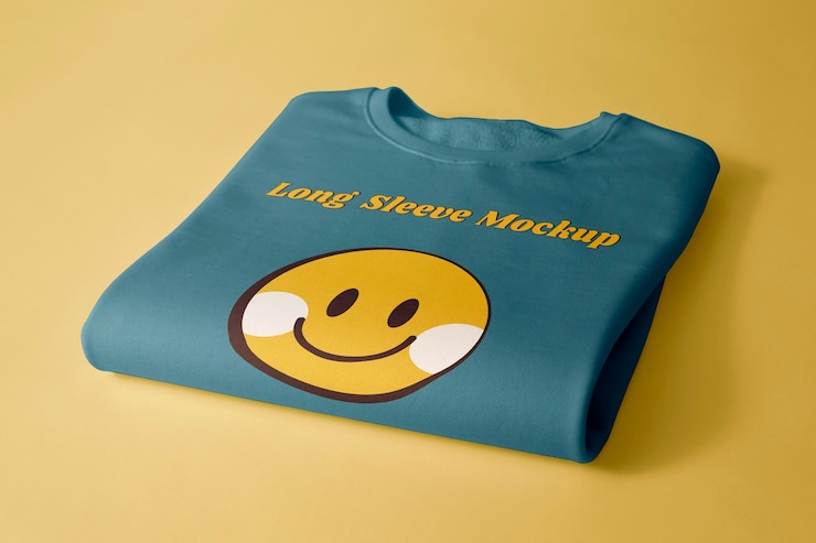 PSD model van een shirt met lange mouwen