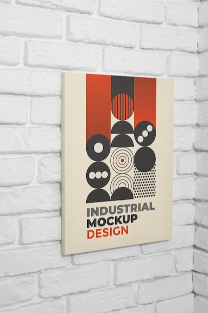 PSD model van het frame op een industriële muur