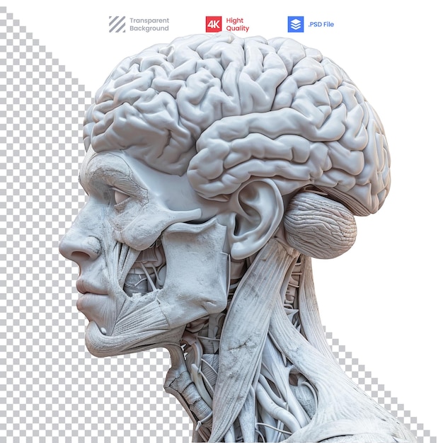 PSD model van het menselijk hoofd en de nek