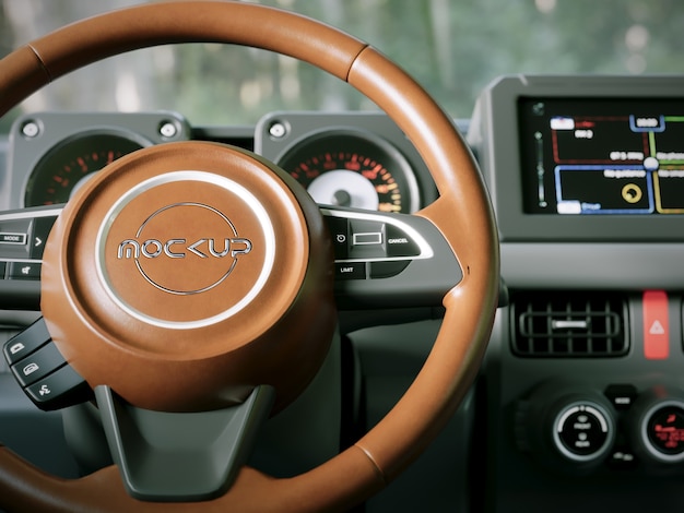Model van het voertuiglogo in de auto