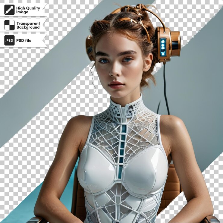 PSD a model with a hair dryer on it