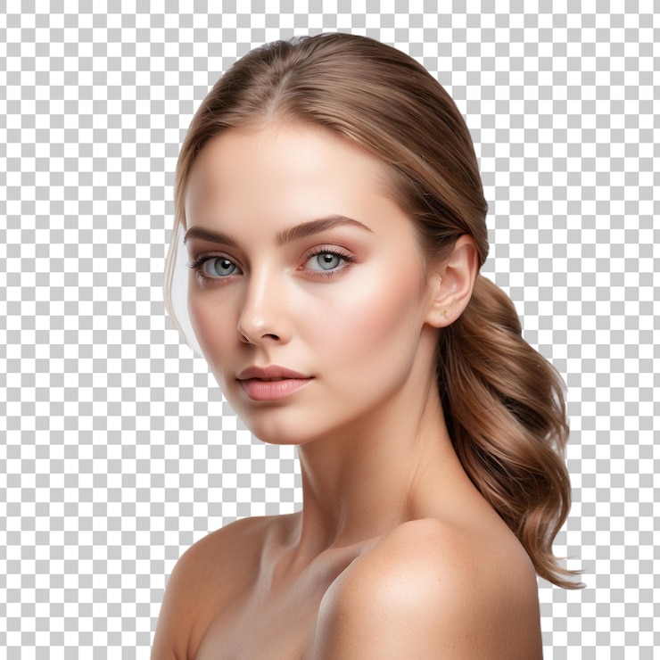 PSD a model with a hairdo on a transparent background