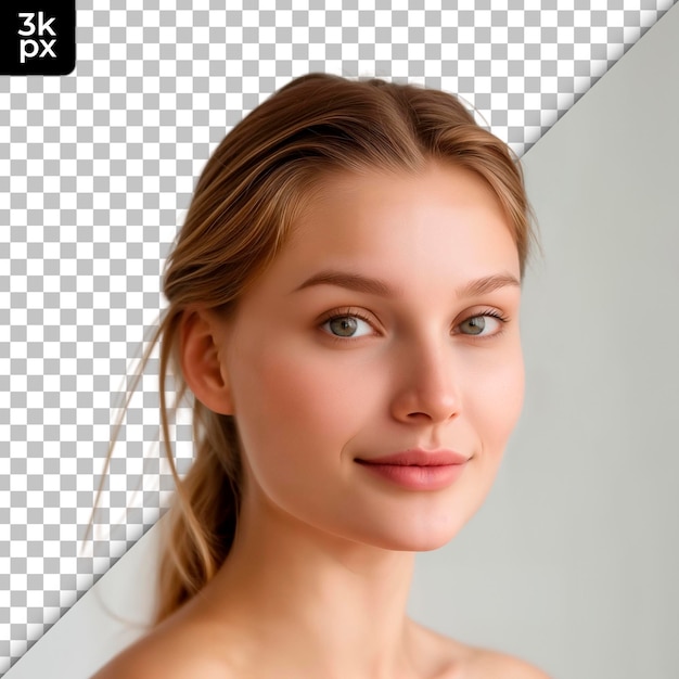 PSD un modello con un modello di un modello con una foto di una donna con una fotocamera e una cornice per una foto