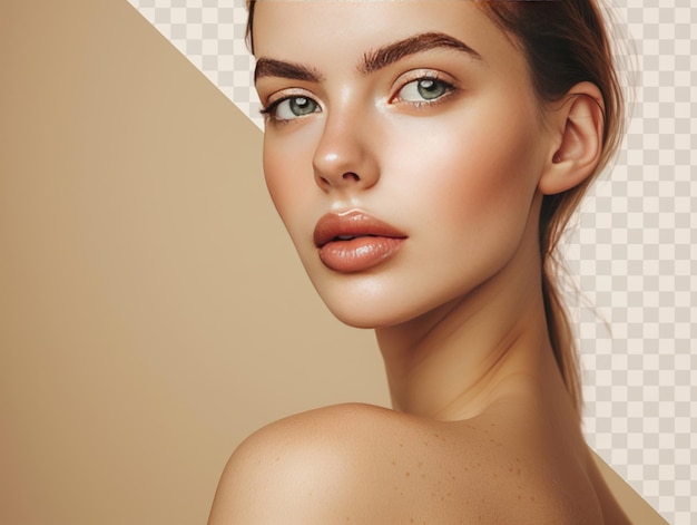 a model with a natural look on her face