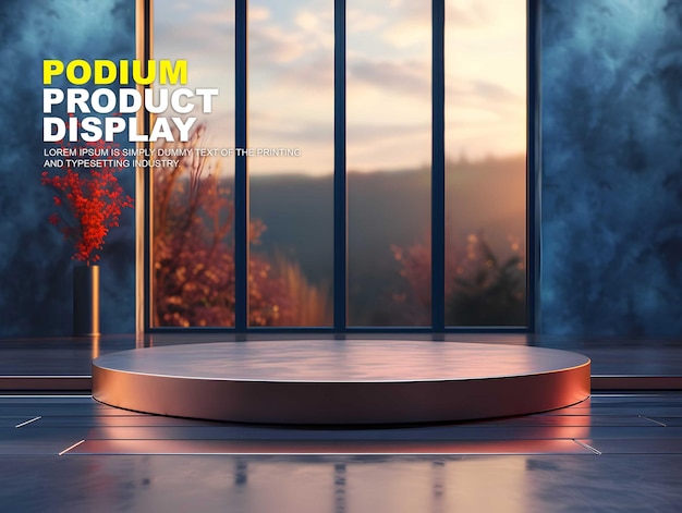 PSD model wystawy na podium dla sceny prezentacji produktu dla wystawy produktu