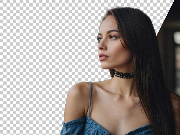 PSD model z kołnierzem z napisem "model"