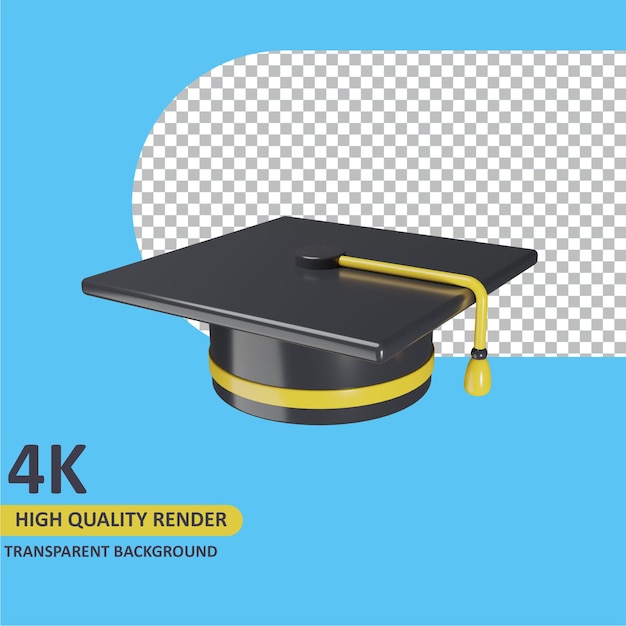 Modeling 3d object render graduation hat