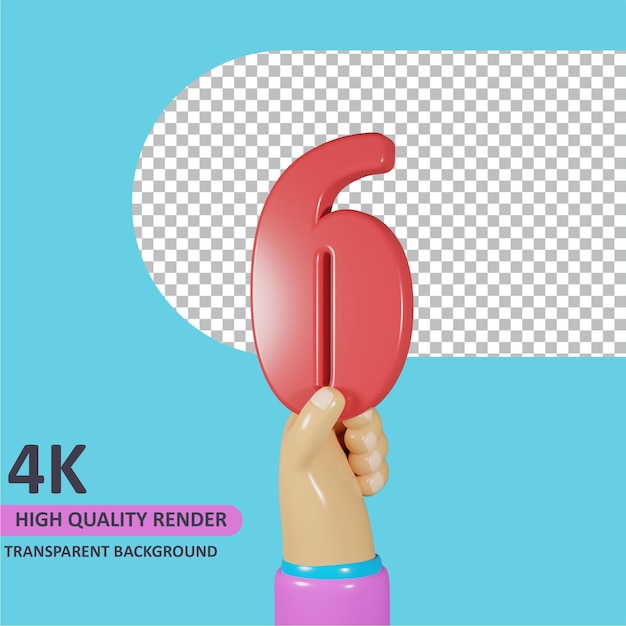 Modeling 3d object render hand holding number