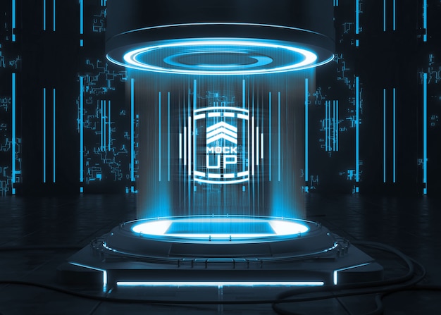 Modelka piedestalu logo neonowego