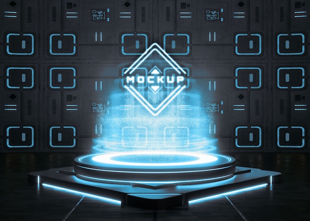Modelka piedestalu logo neonowego