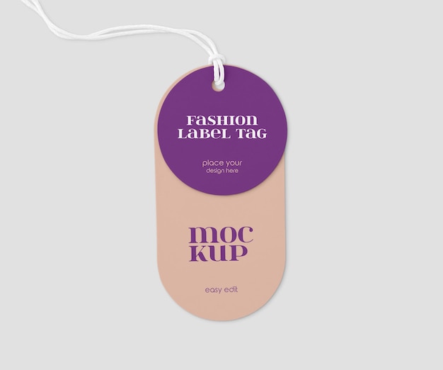 Modellabel tag mockup psd-sjabloon