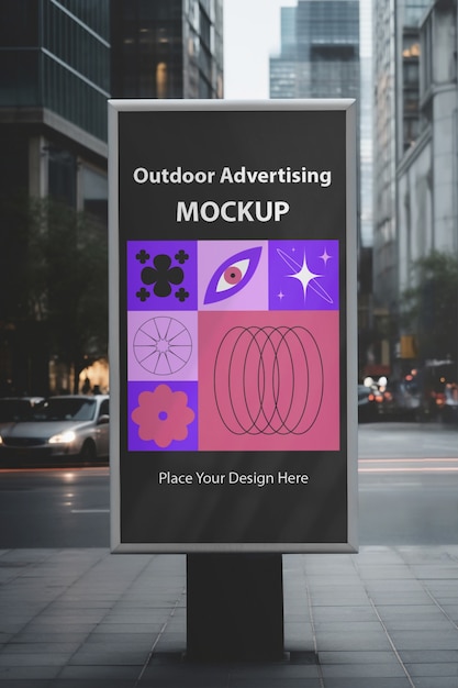 Modelle van buitenreclame in maximalistische stijl