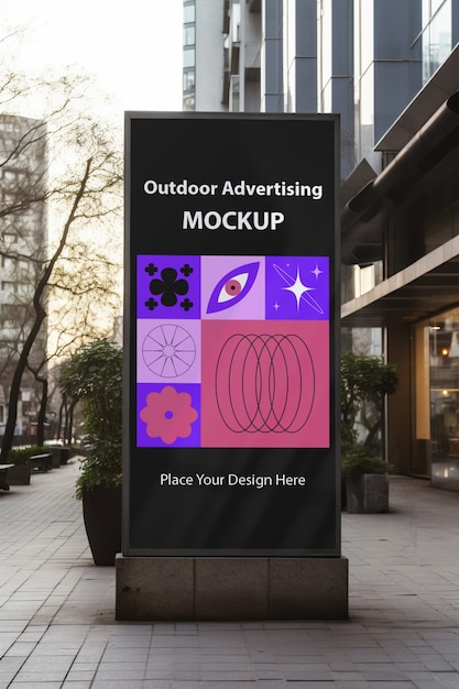Modelle van buitenreclame in maximalistische stijl