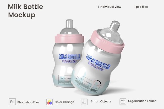 PSD modelontwerp voor babymelkfles premium psd