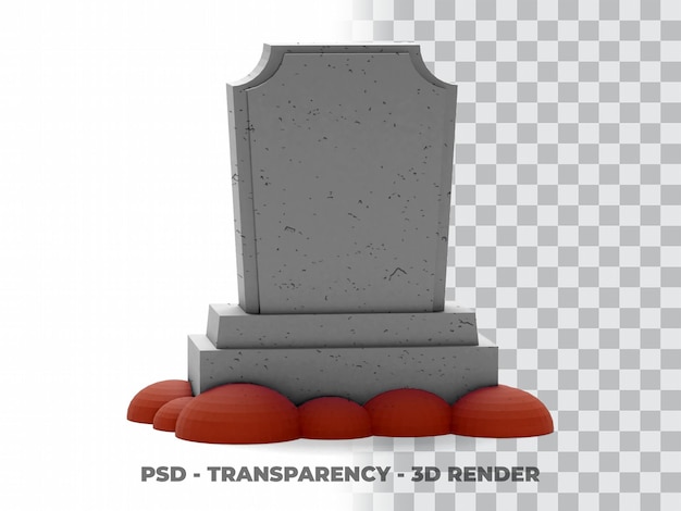 PSD modelowanie 3d nagrobka nagrobnego z przezroczystością tła