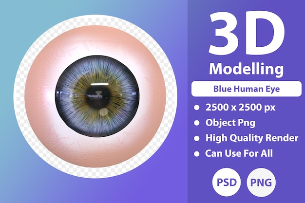 Modelowanie 3d niebieskiego oka ludzkiego