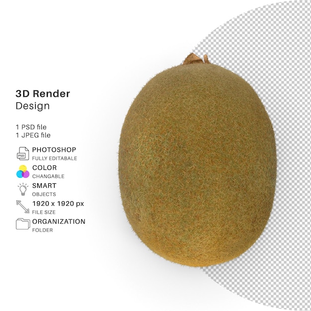 PSD modelowanie 3d owoców kiwi plik psd realistyczny