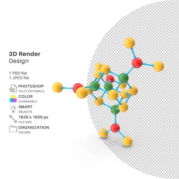 Modelowanie Cząsteczek 3d Plik Psd Realistyczna Cząsteczka