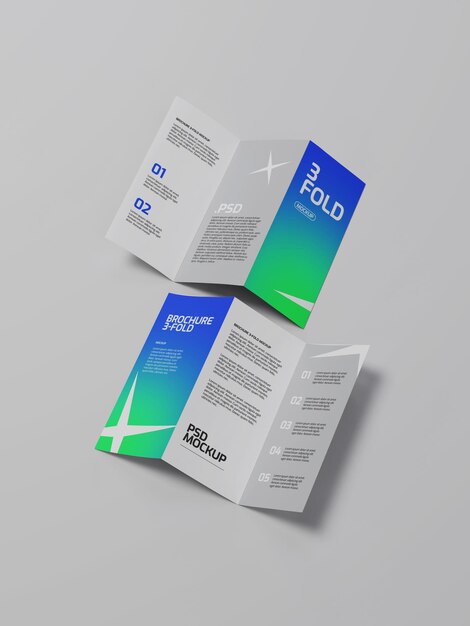 Modern 3 Fold Brochure Mockup Template