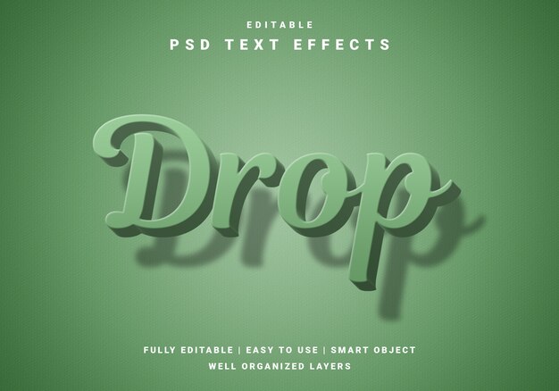 Modern 3d drop-teksteffect