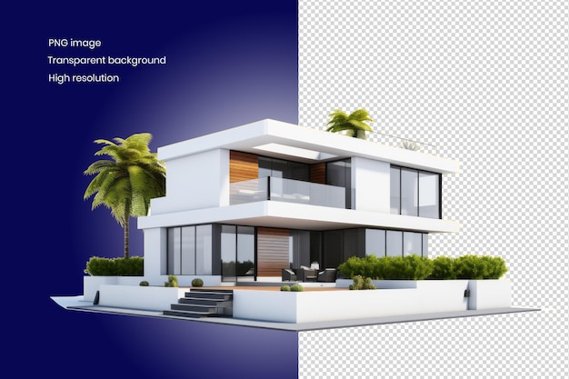 PSD rendering di case moderne in 3d